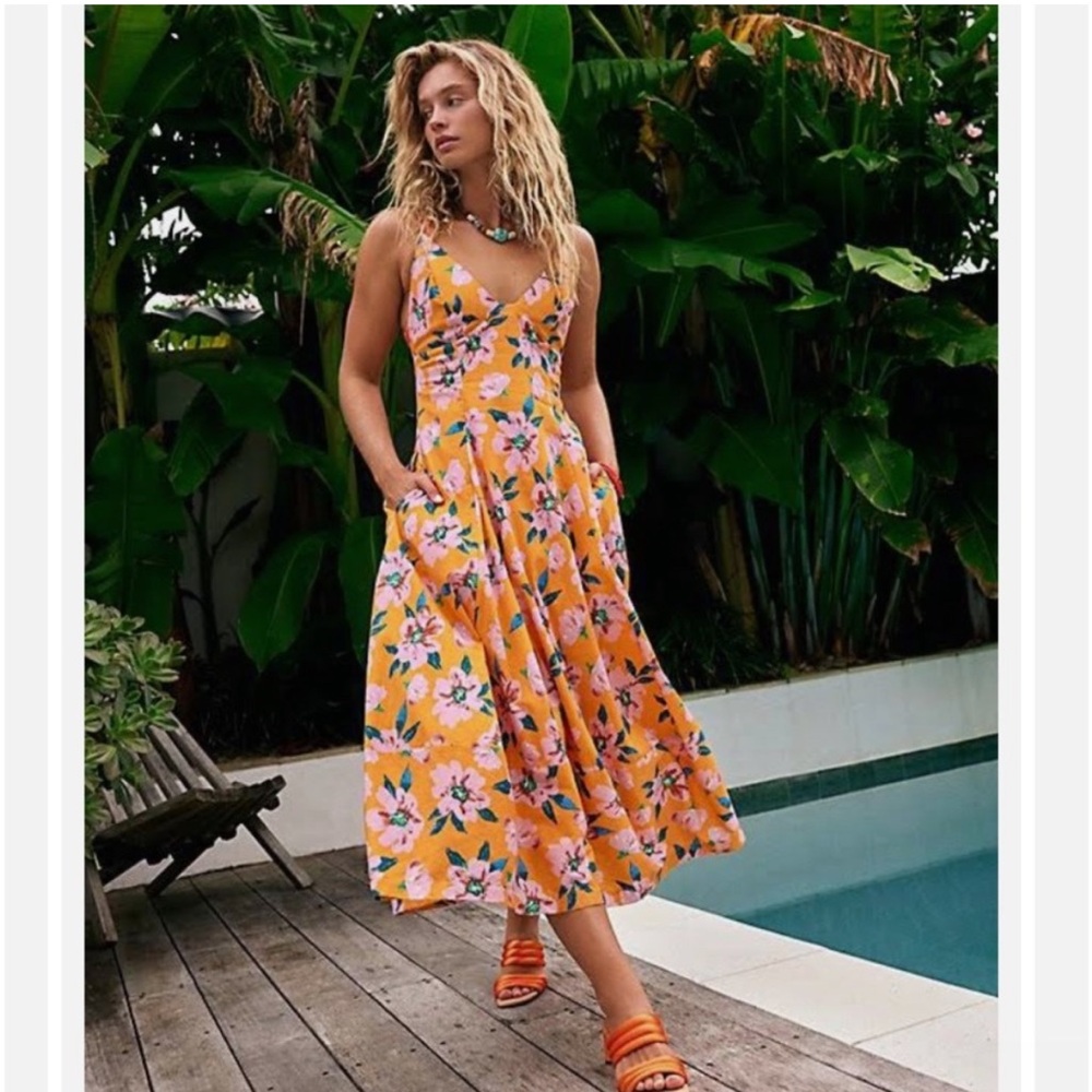 Free People Finer Things Midi Dress